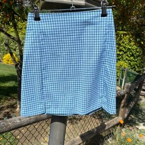 Blue gridded pencil skirt from Brandy Melville one size